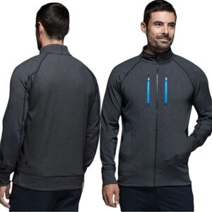 Lululemon Shift Jacket Heathered Black Blue Zip Detail Luon Men's Size Small